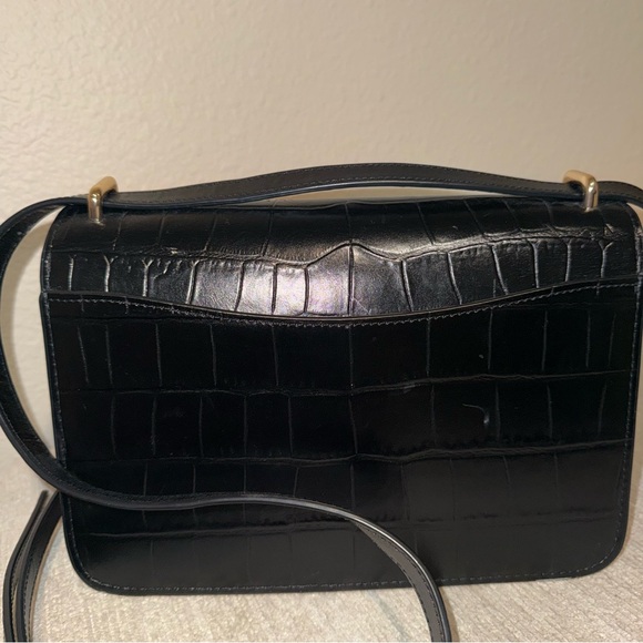 Coach Black Croc-Embossed Crossbody Bag - Picture 5 of 14